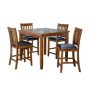 PRIMO INTERNATIONAL Kaelam 5-pc Faux Marble Top Dark Brown Counter Height Dining Set - Image 1