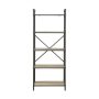 Acme Furniture 63-inch Sandy Gray/Oak Metal 5-shelf Etagere Bookcase w/ Open Back - Image 1