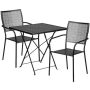 Carnegy Avenue 3-pc Metal Square Outdoor Bistro Set in Black - CGA-XU-203680-BL-HD - Image 1