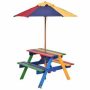 1-Piece Wood 4-Seat Kids Outdoor Dining Bench Set - Image 1