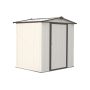 Arrow 6 ft. H x 5 ft. D x 5.5 ft. W EZEE Galvanized Steel Low Gable Shed in Cream/Charcoal Trim with Snap-IT Quick Assembly - Image 1