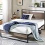 Zinus Suzanne Grey Wash Metal and Wood King Platform Bed Frame - Image 1