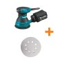 Makita 3 Amp Corded 5 in. Random Orbital Sander with Bonus 5 in. 120-Grit Hook and Loop Round Abrasive Disc (5-Pack) - Image 1