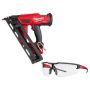 Milwaukee M18 FUEL 18-Volt Lithium-Ion Brushless Cordless Gen II 15GA Finish Nailer Tool-Only w/Clear Anti Scratch Safety Glasses - Image 1