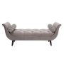 Jennifer Taylor - Alma Gray Tufted Flared Arm Entryway Bench Opal Velvet - Image 1