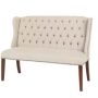 Home Decorators Collection Belcrest Upholstered Tufted Wingback Dining Bench w/ Khaki Beige Seat (56.30 inch W x 41 inch H) - Image 1