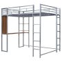 aisword Silver Full Size Metal Loft Bed with 2-Shelves and 1-Desk - - Image 1
