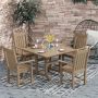 WESTIN OUTDOOR Hayes 5-Piece Square HDPE Plastic Outdoor Dining Set with Arm Chairs in Weathered Wood - Image 1