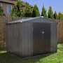 VEIKOUS 8 ft. W x 10 ft. D Metal Storage Shed 80 sq. ft., Gray - Image 1