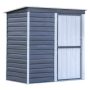 Arrow 6 ft. W x 4 ft. D Shed-in-a-Box Charcoal/Cream Galvanized Steel Storage Shed w/ Locking Dutch Door - Image 1