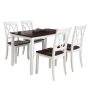 5-Pieces Wood Top Cherry Dining Table Set, Home Kitchen Table Set with 4 High Back Dining Chairs for Dining Room T-01085-K - Image 1