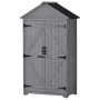 Kahomvis 35.4 in. W x 22.4 in. D x 69.3 in. H Gray Fir Wood Outdoor Storage Cabinet Garden Shed with Waterproof Asphalt Roof - Image 1