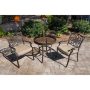 Hanover Traditions Bronze 3-pc Aluminum Outdoor Bistro Set with Natural Oat Cushions - Image 1