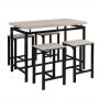 5-piece Beige Wood Top Bar Table Set Dining Room Set (Seats-4) - Image 1
