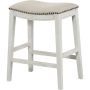 OSP Designs - Contemporary Wood Saddle Stool (Set of 2) - Beige - Image 1