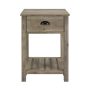 Walker Edison - Rectangular Country High-Grade MDF 1-Drawer Side Table - Gray Wash - Image 1