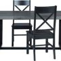 Walker Edison Rectangular Farmhouse Wood Dining Table (Set of 5) - Gray/Black - Image 1