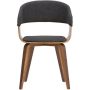 Simpli Home Lowell Mid Century Modern Bentwood Dining Chair in Charcoal Grey Linen Look Fabric - Charcoal Gray - Image 1
