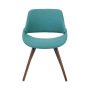 Simpli Home - Malden Mid Century Modern Bentwood Dining Chair in Turquoise Blue Woven Fabric - Blue Turquoise - Image 1