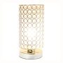 Elegant Designs - Elipse Crystal Bedside Nightstand Cylindrical Uplight Table Lamp - Chrome - Image 1