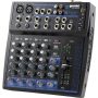 gemini GEM-08USB: COMPACT 8 Channel Bluetooth Mixer (Black), Blue (Black), Blue - Image 1