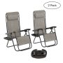 Hastings Home - Zero Gravity Lounge Chairs Set of 2 - Gray - Image 1