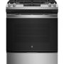 GE - 5.3 Cu. Ft. Slide-In Gas Range w/ Steam Cleaning - Matte black - Image 1
