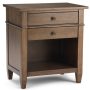 Simpli Home Carlton Bedside Table - Rustic Natural Aged Brown - Image 1