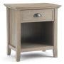 Simpli Home Acadian Bedside Table - Distressed Grey - Image 1
