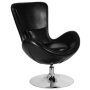 Flash Furniture Egg Series Side Reception Chair - Black LeatherSoft - Image 1