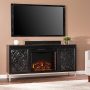 Southern Enterprises Winsterly Electric Fireplace- Media Storage - Black and champagne finish - Image 1