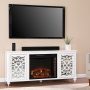 Southern Enterprises Maldina Electric Fireplace- Media Storage - White finish - Image 1