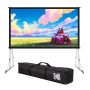 Kodak - 120" Portable Dual Projector Screen w/ Stand & Carry Case, Front & Rear Projection for Indoor & Outdoor Movies - Gray - Image 1