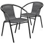 Flash Furniture - Lila Patio Chair (set of 2) - Gray - Image 1