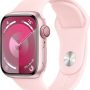 Apple Watch Series 9 GPS + Cellular 41mm Pink Aluminum Case with Light Pink Sport Band - M/L - Pink - Image 1