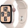 Apple Watch SE (GPS + Cellular) 40mm Starlight Aluminum Case with Starlight Sport Band - M/L - Starlight MRG03LL/A - Image 1