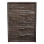 CorLiving - Newport 5 Drawer Tall Dresser - Brown Washed Oak - Image 1