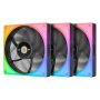 Thermaltake - TOUGHFAN 14 RGB Case Cooling 140mm Fan Kit Luminous Fan Frame 3-Pack - Black - Image 1