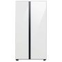 Samsung - Open Box BESPOKE Side-by-Side Smart Refrigerator with Beverage Center - White Glass - Image 1