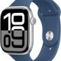 Apple Watch Series 10 (GPS) 46mm Aluminum Case with Denim Sport Band - M/L - Silver - Image 1