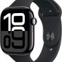 Apple Watch Series 10 (GPS) 46mm Aluminum Case with Black Sport Band - S/M - Jet Black - Image 1