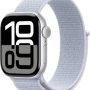 Apple Watch Series 10 (GPS+Cellular) 42mm Aluminum Case with Blue Cloud Sport Loop - Silver - Image 1
