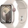 Apple Watch Series 9 GPS + Cellular 41mm Aluminum Case with Starlight Sport Band (Small/Medium) - Starlight - Image 1