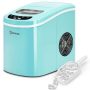 Costway - Portable Compact Electric Ice Maker Machine Mini Cube 26lb/Day - Mint Green - Image 1