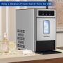 Costway - Countertop Nugget Ice Maker with Self-Cleaning Function Manual & Auto Water Refill - Silver + Black - Image 1