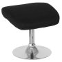 Alamont Home - Egg Rectangle Contemporary Fabric Ottoman - Black Fabric - Image 1