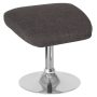 Alamont Home - Egg Rectangle Contemporary Fabric Ottoman - Dark Gray Fabric - Image 1