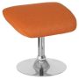 Alamont Home - Egg Rectangle Contemporary Fabric Ottoman - Orange Fabric - Image 1
