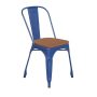 Alamont Home - All-Weather Commercial Stack Chair & Poly Resin Seat - Blue/Teak - Image 1