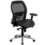 Alamont Home - Albert Contemporary Leather/Faux Leather Executive Swivel Office Chair - Black LeatherSoft/Mesh - Image 1